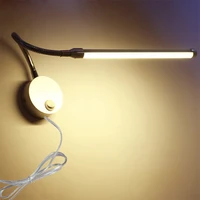 flexible pipe 5w led wall reading lamp fixture picture light tube onoff button plug bedroom cabinet