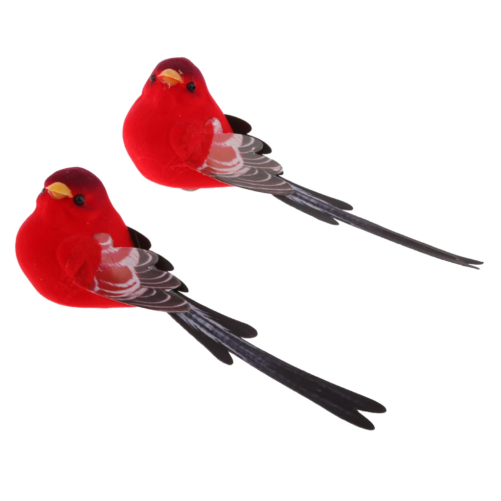 2pcs Artificial Realistic Decor Fake Bird Simulation Home Ornament For Garden Wedding | Дом и сад