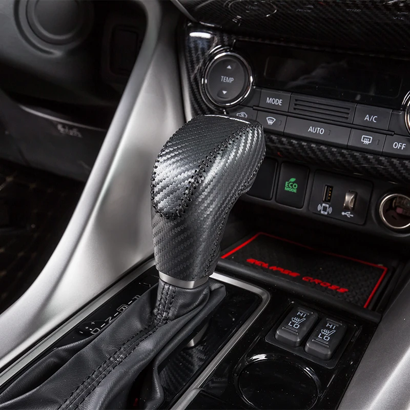 carbon fiber 1pcs Комплект передач, накладка на рукав, декоративное покрытие, нескользящее, устойчивое к поту, специальный интерьер автомобиля для Mitsubishi ECLIPSE CROSS - Цвет: carbon fiber 1pcs
