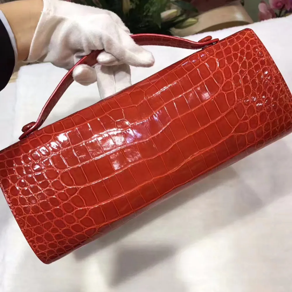 Женские бумажники и кошелек из 100% натуральной крокодиловой кожи Красный
