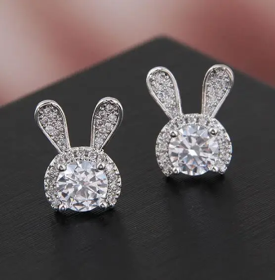 2019 Симпатичные корейские серьги кролик Ohrringe с кристаллами женские животным