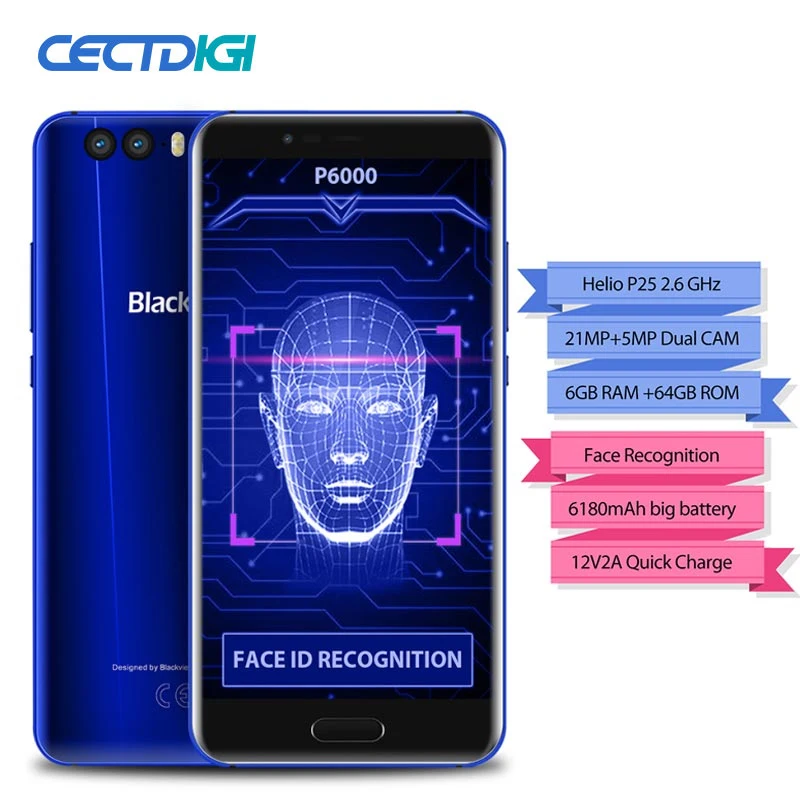 Blackview P6000 смартфон с 5 дюймовым дисплеем восьмиядерным процессором Helio P25 ОЗУ 6 ГБ