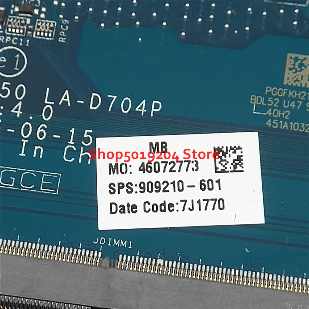 BDL50 LA-D704P 909210-601 материнская плата для HP 15AY 15-AY 250 G5 250-G5 Материнская плата ноутбука I3-6006U SR2UW 909210-001 909210-501
