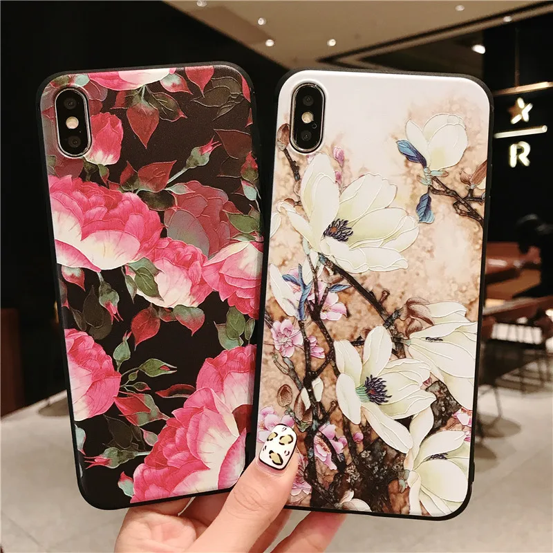 Чехол для телефона из мягкого ТПУ и ультратонкого с цветочным рисунком Huawei Mate 20 P10