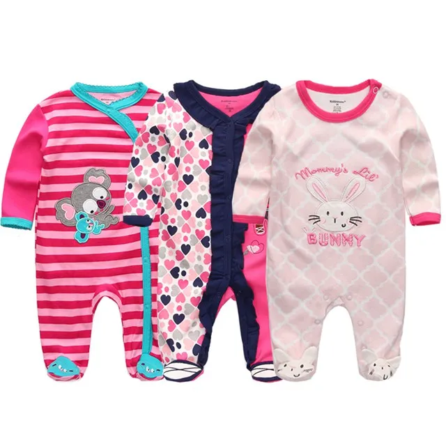 RFL3108 Kiddiezoom/Фирменный летний детский комбинезон с длинными рукавами; Одежда для новорожденных девочек и мальчиков с принтом героев мультфильмов; Хлопковая пижама; roupa infantil - Цвет: RFL3108