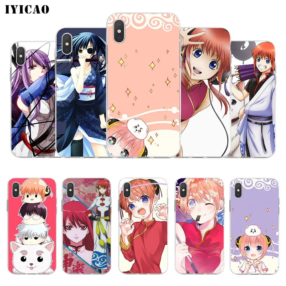 IYICAO Kagura Sadaharu gintama Soft Silicone Phone Case for iPhone X XR XS MAX 6 6s 7 8 Plus 5 5S SE TPU Cover | Мобильные телефоны