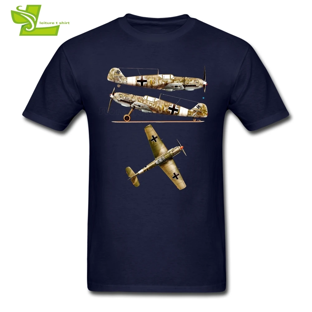 Футболка с рисунком самолета BF 109E7 JG27 Новое поступление Мужская футболка