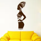 Тюрбан для африканской женщины, черная леди, виниловые наклейки на стену, искусство, домашний декор для гостиной, наклейки, фрески, персонализированные цвета 3502