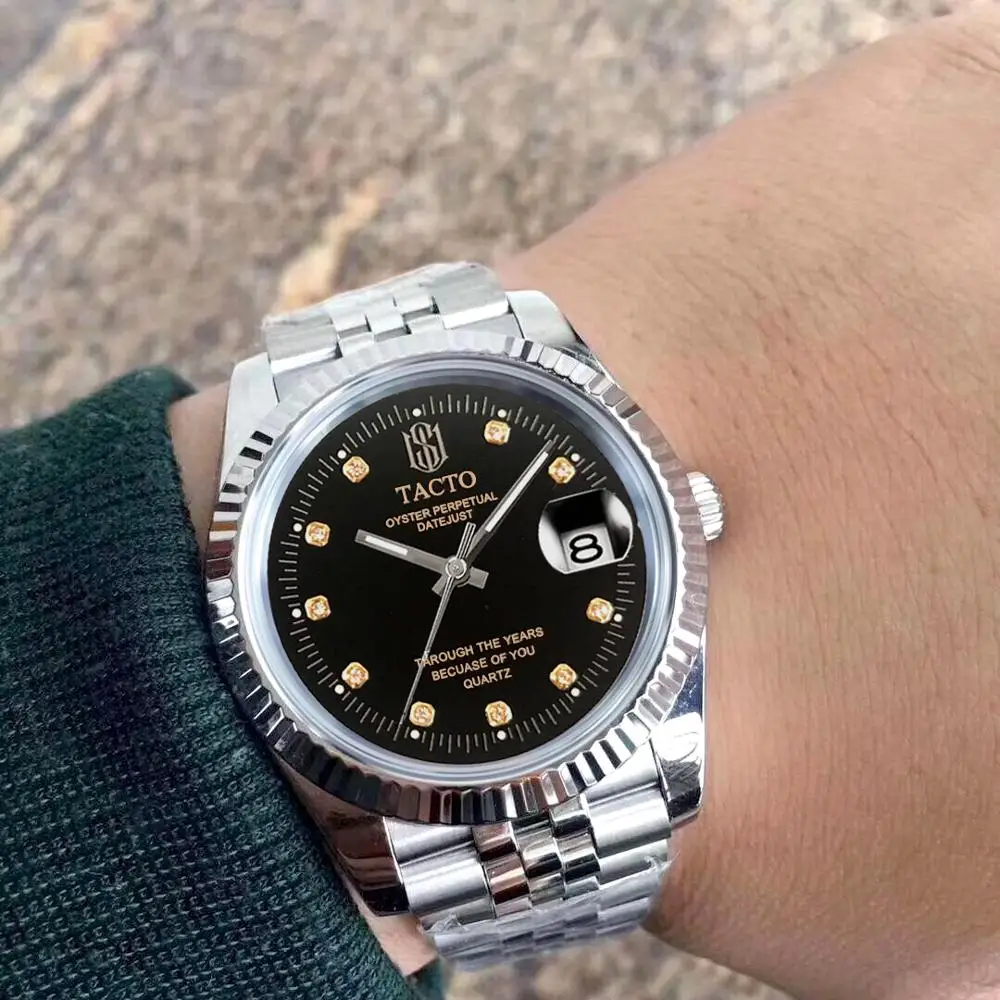 Мужские классические часы TACTO повседневные японские кварцевые деловые с датой и