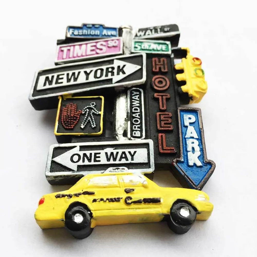 США Нью Йорк креативная Смола ручной работы 3D уличный знак магниты на