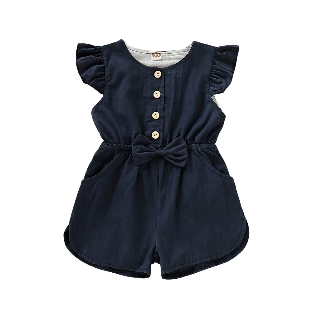 

Infant Baby Flare Sleeve Rompers Kids Girls Jumpsuit Overalls Newborn Clothes