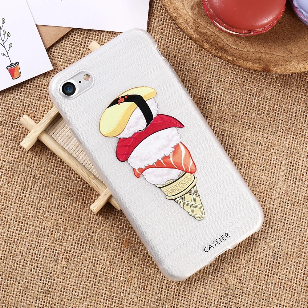 Caseier суши чехол для телефона iPhone 7 8 Обложка мягкая TPU ультра-тонкий милый