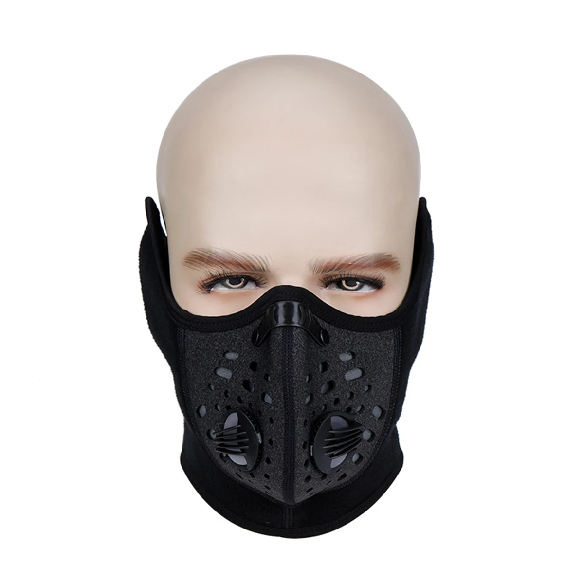 PM2.5 черная маска для тренировки в тренажерном зале, фитнеса, кардио, бега, респиратор, Пыленепроницаемая маска с фильтруемым активированным углем, велосипедная маска на половину лица