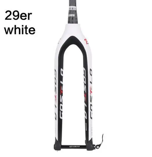 29er white Costelo полностью углеродная mtb вилка 29er для горных велосипедов жесткая вилка для велосипедных частей через ось 15 мм велосипедная передняя вилка rock shox - Цвет: 29er white