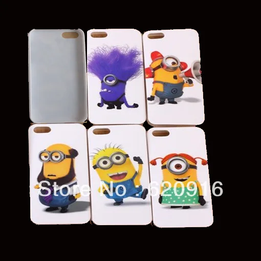 10 pcs/lots new plastic Despicable me Minions style white hard phone case cover for iphone 5 5s 5G free shipping |