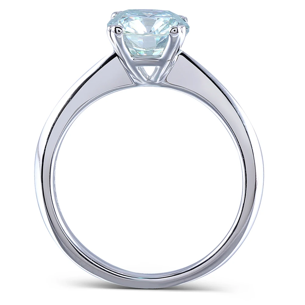 Кольцо DovEggs из стерлингового серебра 925 пробы светло синее 2ct (7х8 мм)|cushion cut