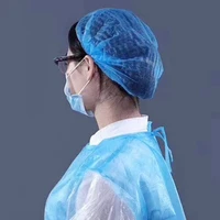 non woven tattoo hair net caps 100pcs disposable blue caps pleated anti dust permanent makeup microblading tattoo tools supply