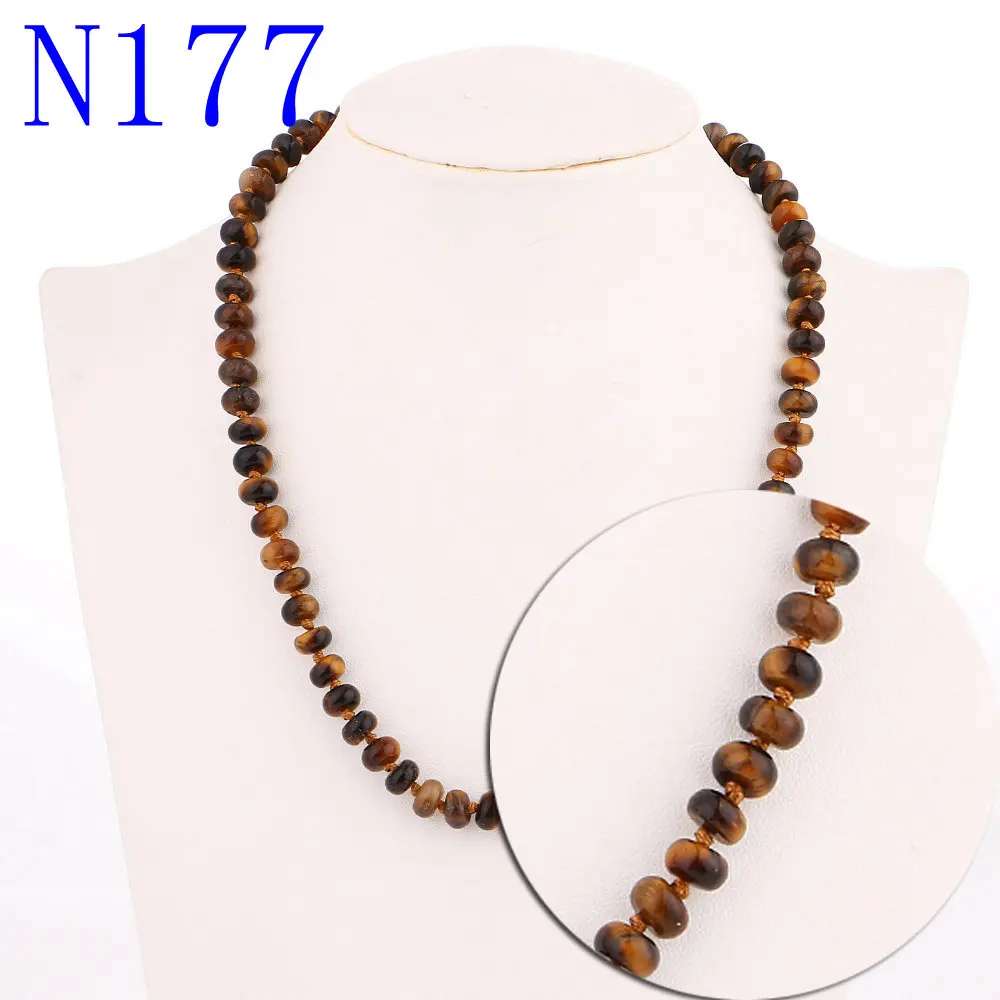 Tiger eye Yumten бисером Чокеры малахитовое ожерелье женщин Подвеска со стразами ювелирные изделия из натурального камня леди счастливый драгоценный камень бусины силы цепи ожирелье чокер на шею ожерелье женщины - Цвет камня: Tiger eye