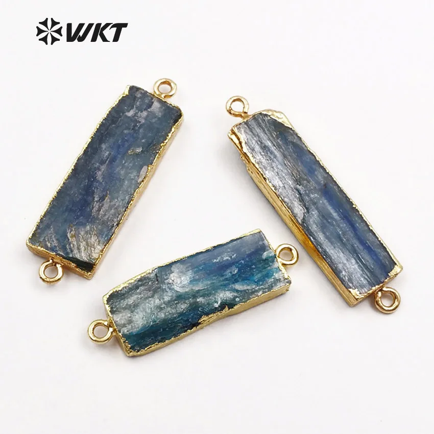 WT-C072 оптовая продажа ожерелье natual blue kyanite прямоугольник синий камень с двойными