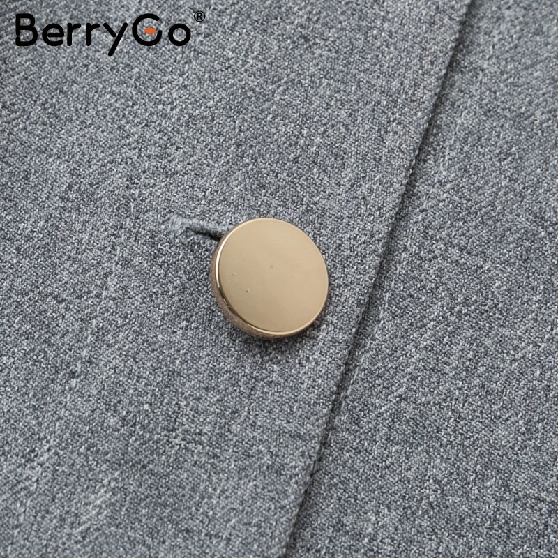 BerryGo винтажный блейзер с пуговицами Комбинезоны Женский пояс офисный женский комбинезон женский короткий Ретро осенне-зимний Рабочий костюм