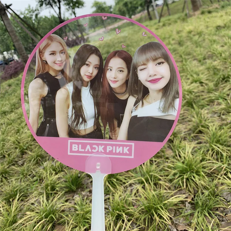 1 шт. Kpop прозрачные ручные вентиляторы TXT BLACKPINK JISOO Лиза Роза Дженни Дважды Момо Мина сана ПВХ прозрачный альбом концертные Вентиляторы поставки