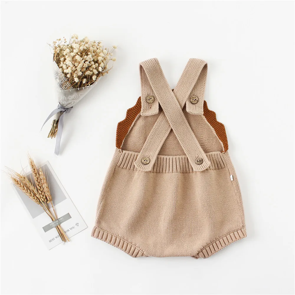 Knitted Baby Romper Sleeveless Newborn Clothes 100% Cotton Boy Girl Infant Jumpsuit For Overalls | Мать и ребенок