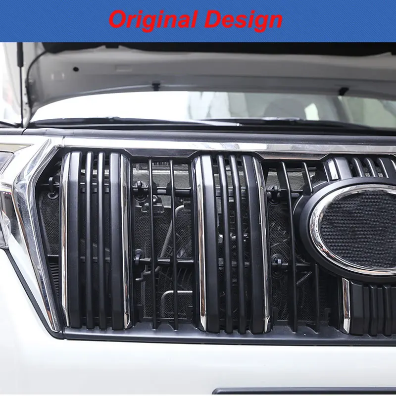 Для Toyota Land Cruiser Prado FJ 150 2018 2019 передняя решетка сетка 4 шт. из нержавеющей стали для