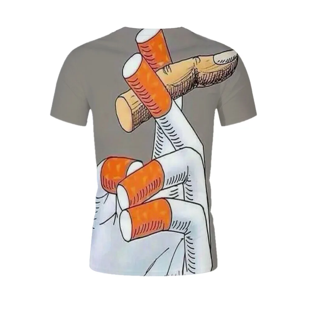 mens t shirt casual anime streetwear teens cool tops tees workout shirts comic smoke t-shirt men 3D print finger | Мужская одежда