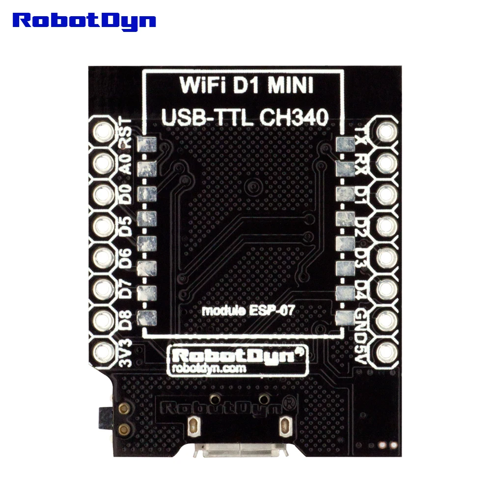 CH340G USB-TTL конвертер для ESP8266 -ESP07 / ESP12 WI-FI D1 маленький размер с pin-заголовки набор. |