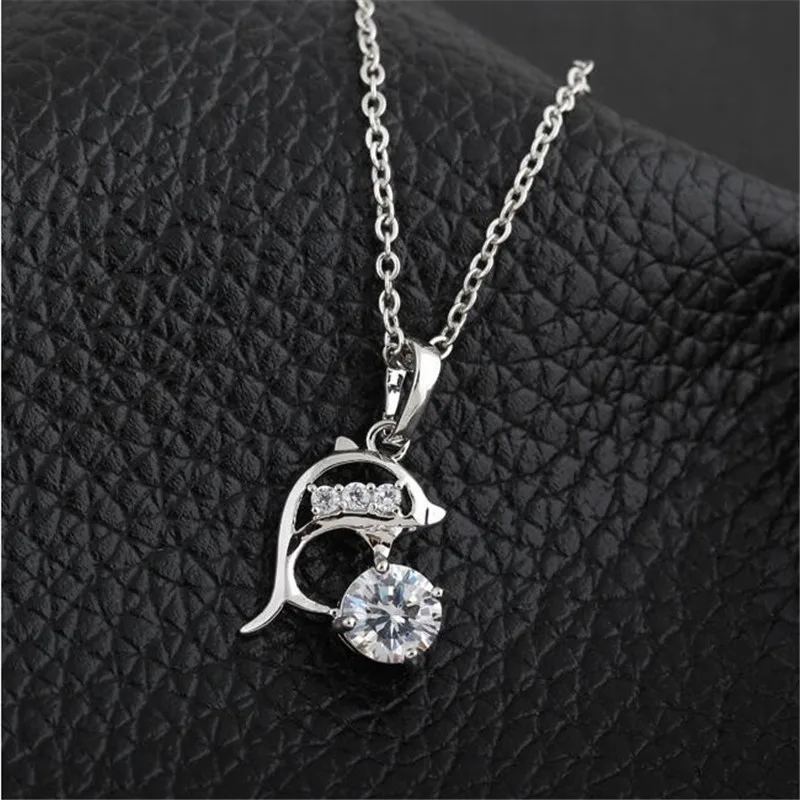 Brokenstone Trendy Gold Dolphin Crystal Necklace for women jewelry choker | Украшения и аксессуары