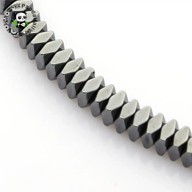 

10 Strands Electroplate Non-magnetic Synthetic Hematite Beads Strands, Square, Faceted, Black, 4x2mm, Hole: 1mm