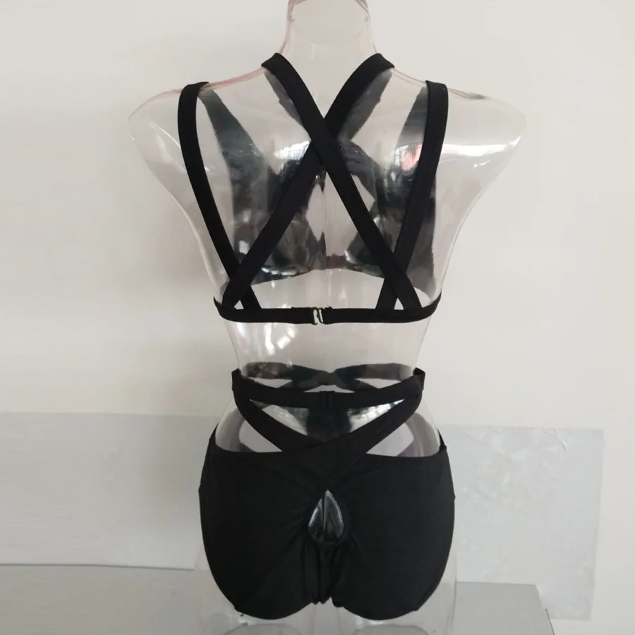 Бонни лес пикантные черные сапоги выдалбливают из двух частей Пляжная Push Up