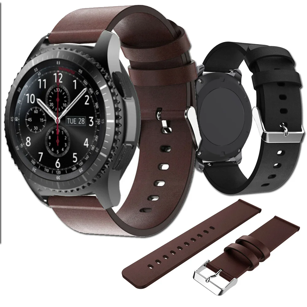 

Премиум мягкий ремешок из натуральной кожи для Samsung galaxy watch 46 мм S3 Смарт-часы сменный Браслет ремешок 22 мм ремешок для часов