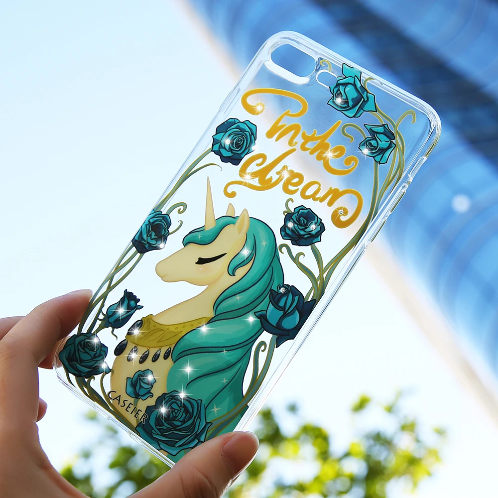 Чехол CASEIER для телефона с милым рисунком iPhone 8 7 6S 6 Plus милые блестящие чехлы со