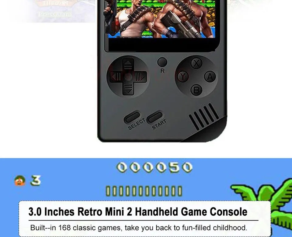 Мини портативная игровая консоль 8 бит встроенные 168 игры 3,0 дюймов цветной ЖК-экран игровой плеер лучший подарок для ребенка Ностальгический плеер