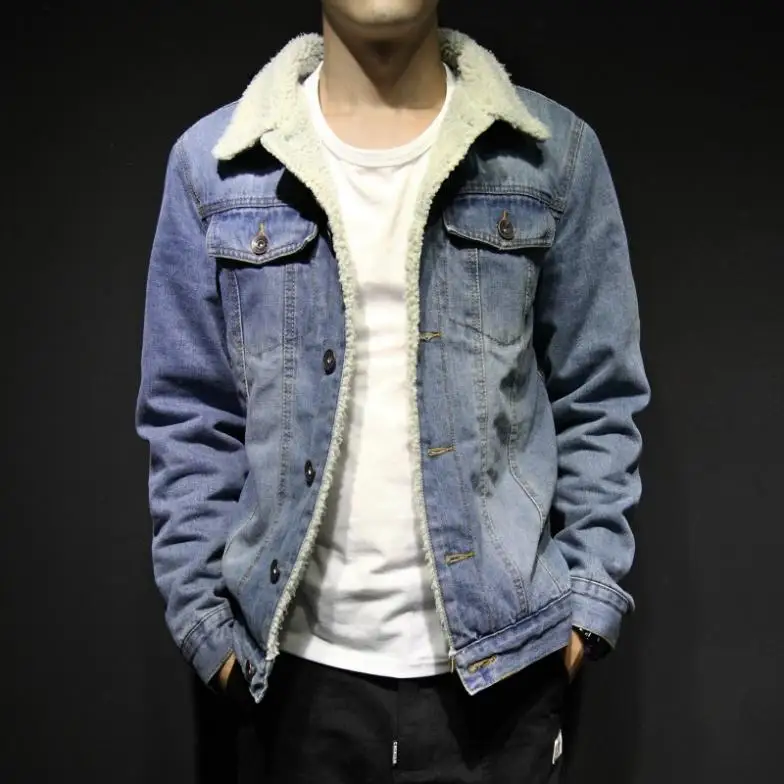Mogipussy Men winter lambs wool denim 