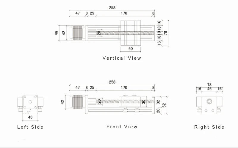 SFU1605-100mm линейные направляющие линейный привод система модуль Таблица 100 мм Длина путешествия ЧПУ направляющая SFU1605 этап C