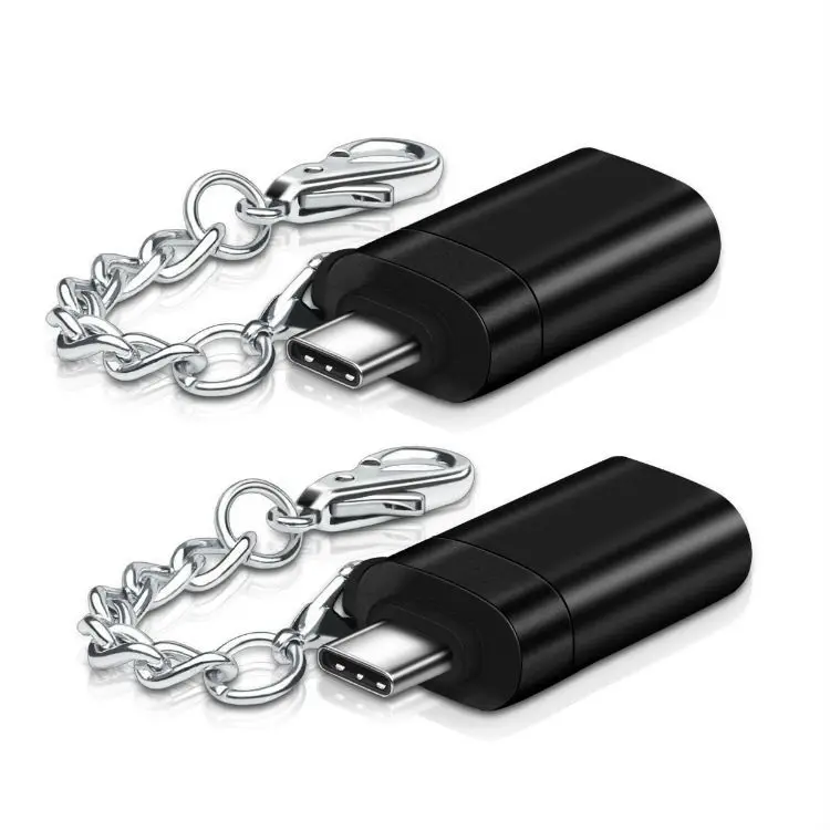 USB-C USB 3,1 type C Мужской к USB 3,0 Женский адаптер конвертер с анти-потеря брелок для samsung Galaxy S8 S9 huawei P20 LG - Цвет: Black with Chain