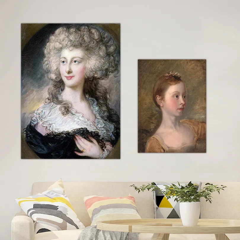 Home Decoration Print Canvas Art Wall Pictures Poster Printings Paintings British Thomas Gainsborough Woman Portrait | Дом и сад