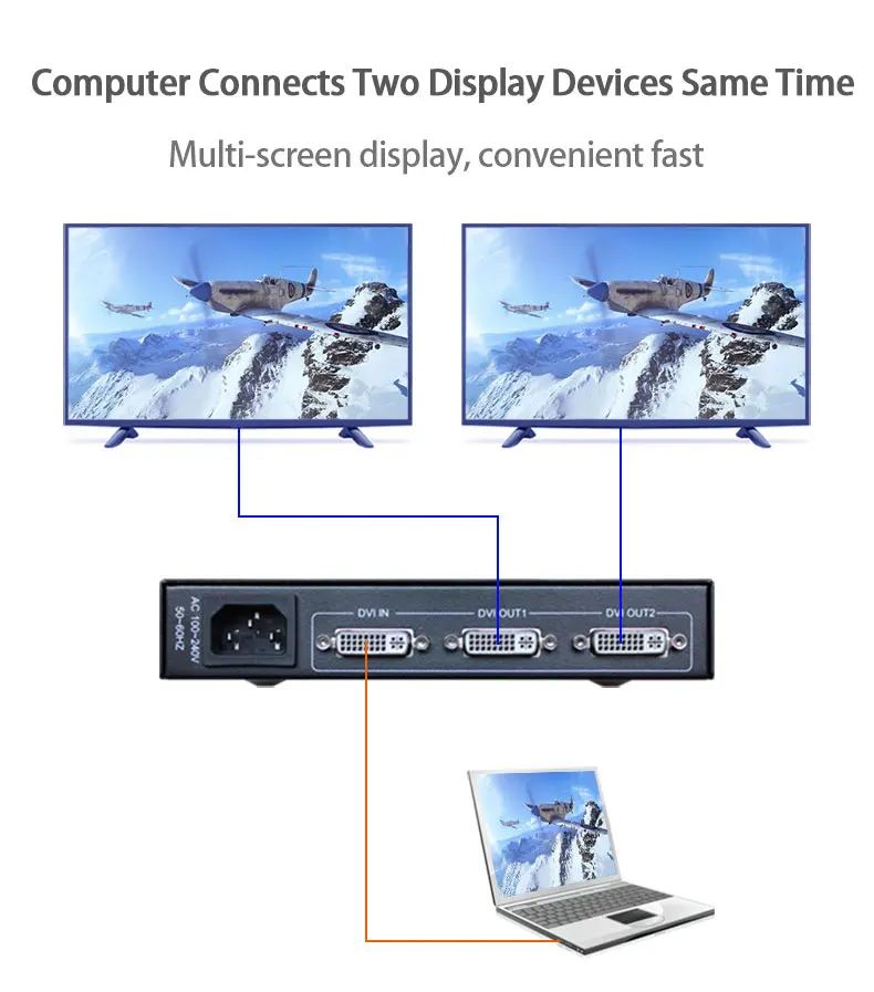 3 порта HD DVI сплиттер AMS-D1S2 dvi видео сплиттер для ЖК-дисплей светодиодный