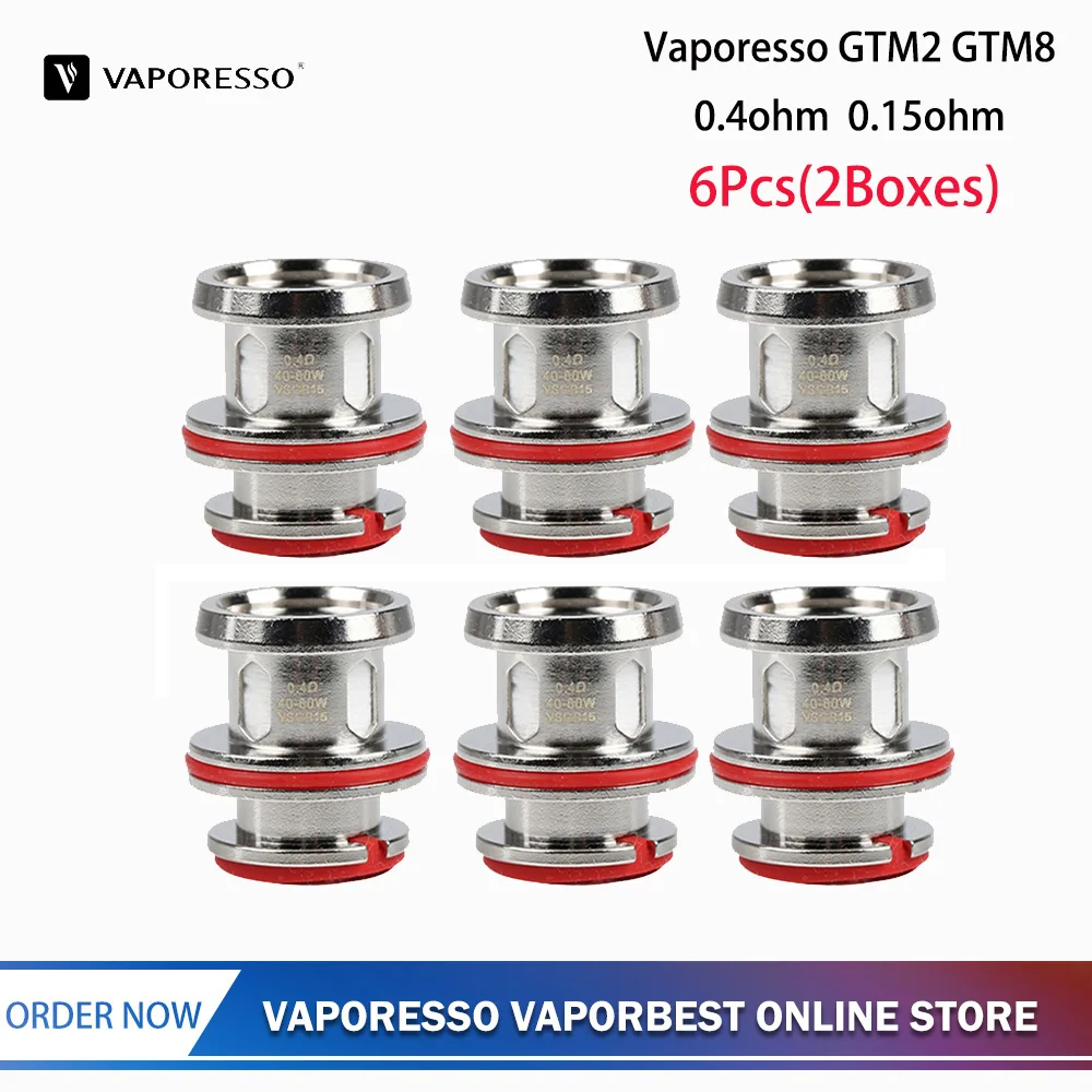 6 шт. оригинальный спираль Vaporesso GTM2 0.4ohm GTM8 0.15ohm аксессуары для электронных сигарет