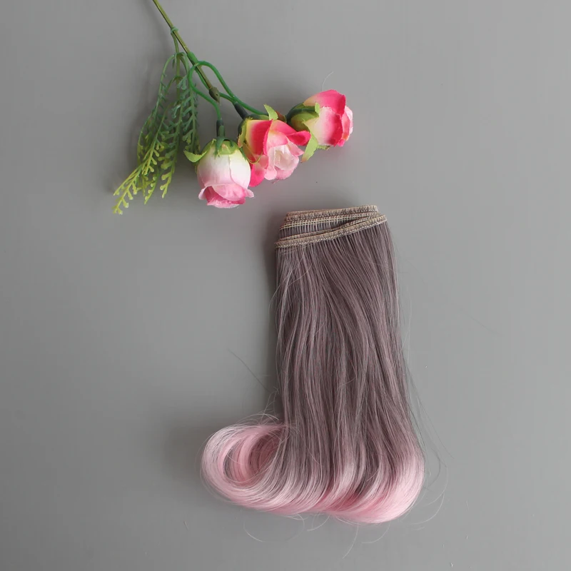 

AIDOLLA Wholesale 15cm High Temperature Heat Resistant Doll Hair For 1/3 1/4 1/6 BJD Diy Curly Wigs Semicircle Buckle Gradient