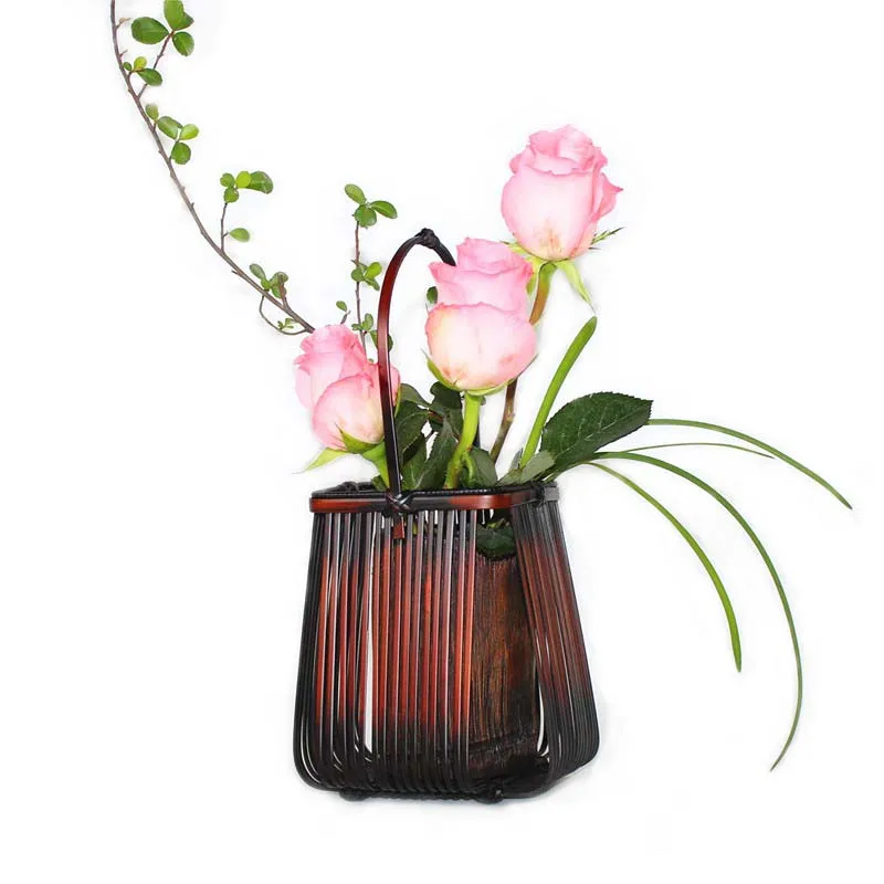 Бамбуковая плетеная корзина Zen Ikebana в китайском стиле Классическая для цветов