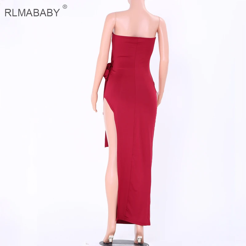 RlmaBaby пикантные Клубные вечерние макси с открытыми плечами летнее платье на шнуровке Разделение спинки Bodycon