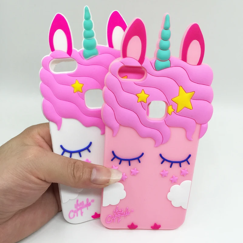 

Cute Unicorn Phone Case For Huawei P8 Lite 2017 P9 Lite 2017 P10lite 3D Cartoon Fundas Soft Silicone Rubber Back Cover