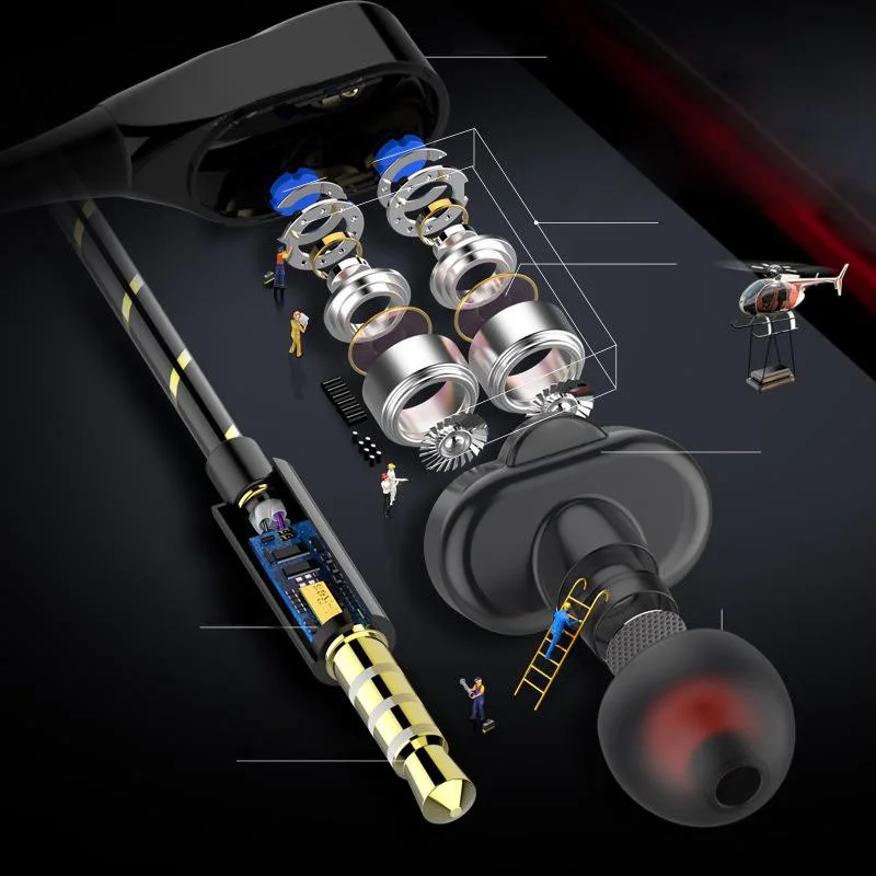 Наушники в ухо 3 5 мм с микрофоном спортивные тяжелые басы стерео гарнитура Fone De