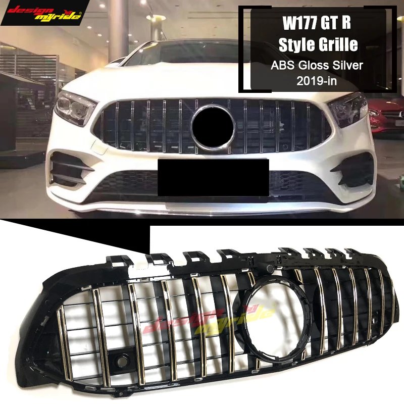 Передняя решетка подходит для Mercedes NEW A class W177 C177 GTS гриль серебро A180 A200 A220 A260 без