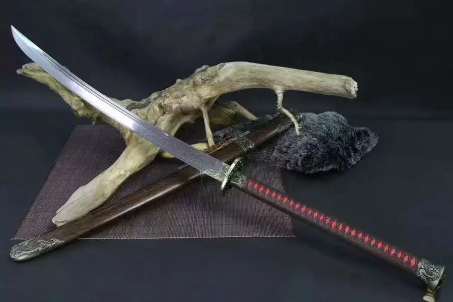 Высокое качество китайский WUSHU Broadsword DaDao меч острый сложенный Дамасская сталь