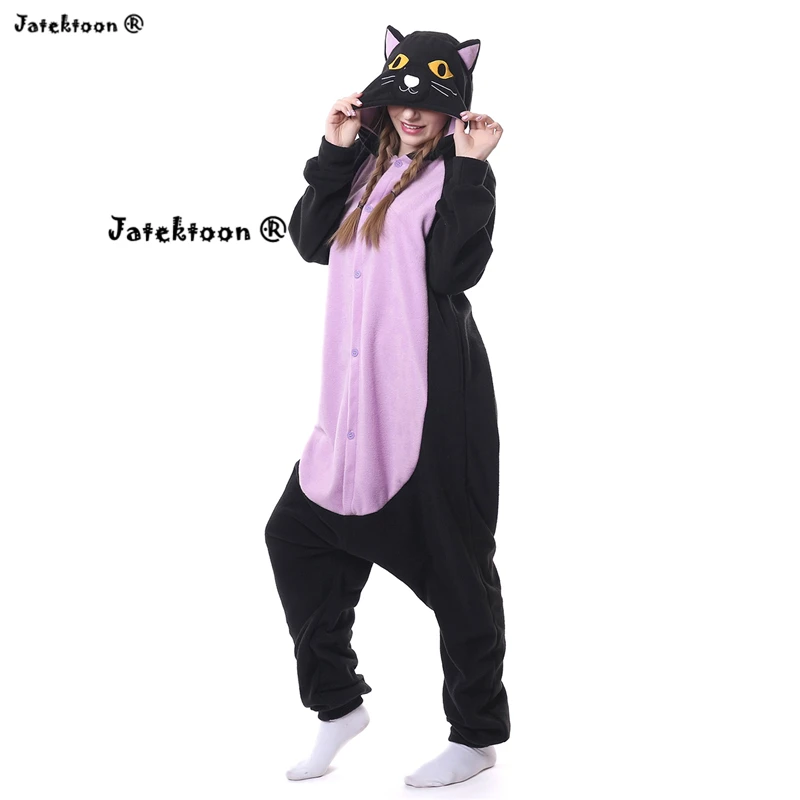 Горячая новинка 2017 года сплошные пижамы кигуруми для взрослых жуткий Черный кот