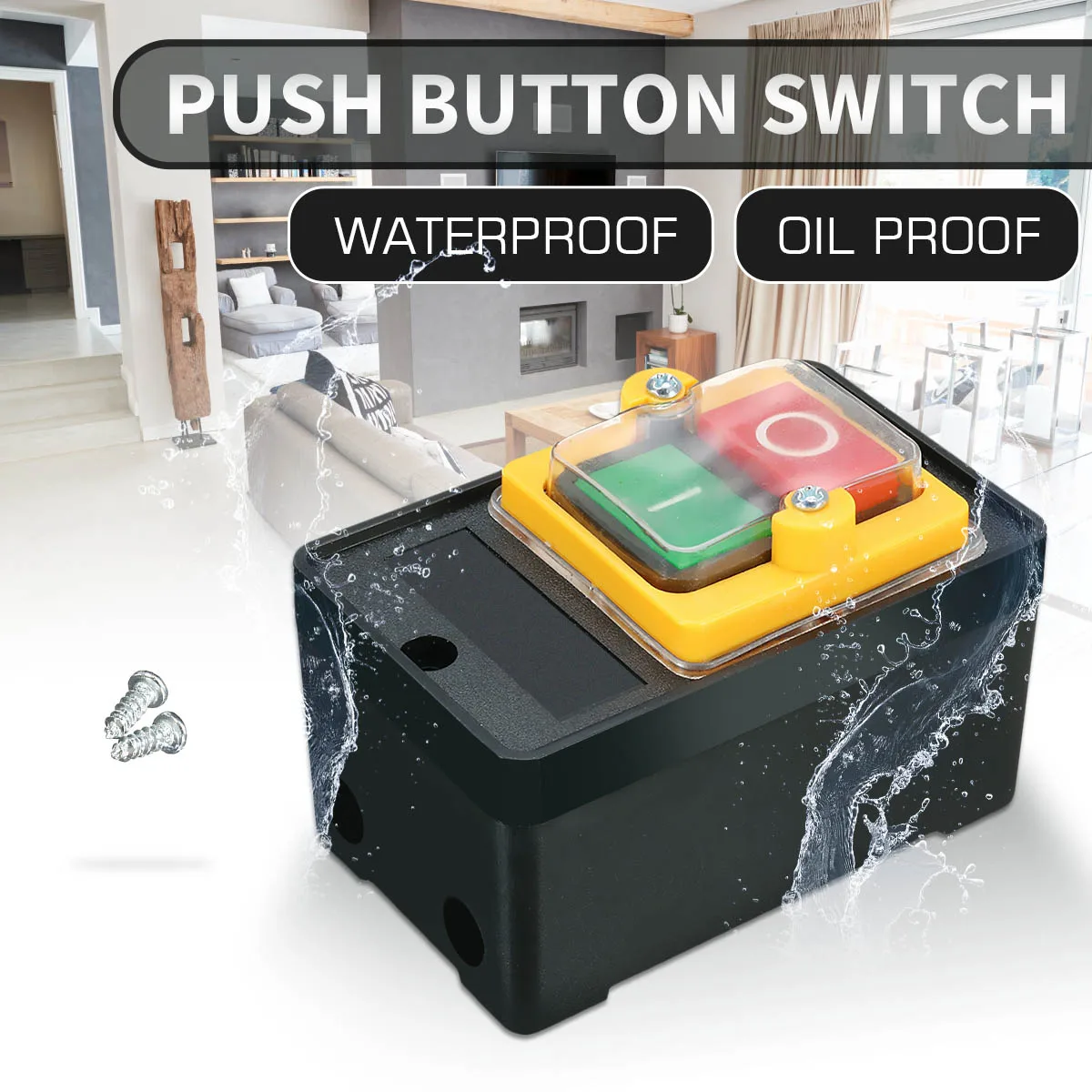 10A 220/380 V KAO-5 Водонепроницаемая нажимная кнопка переключатель для машины для очистки автомобиля 10A переключатели управление толчок для улучшения домашнего освещения